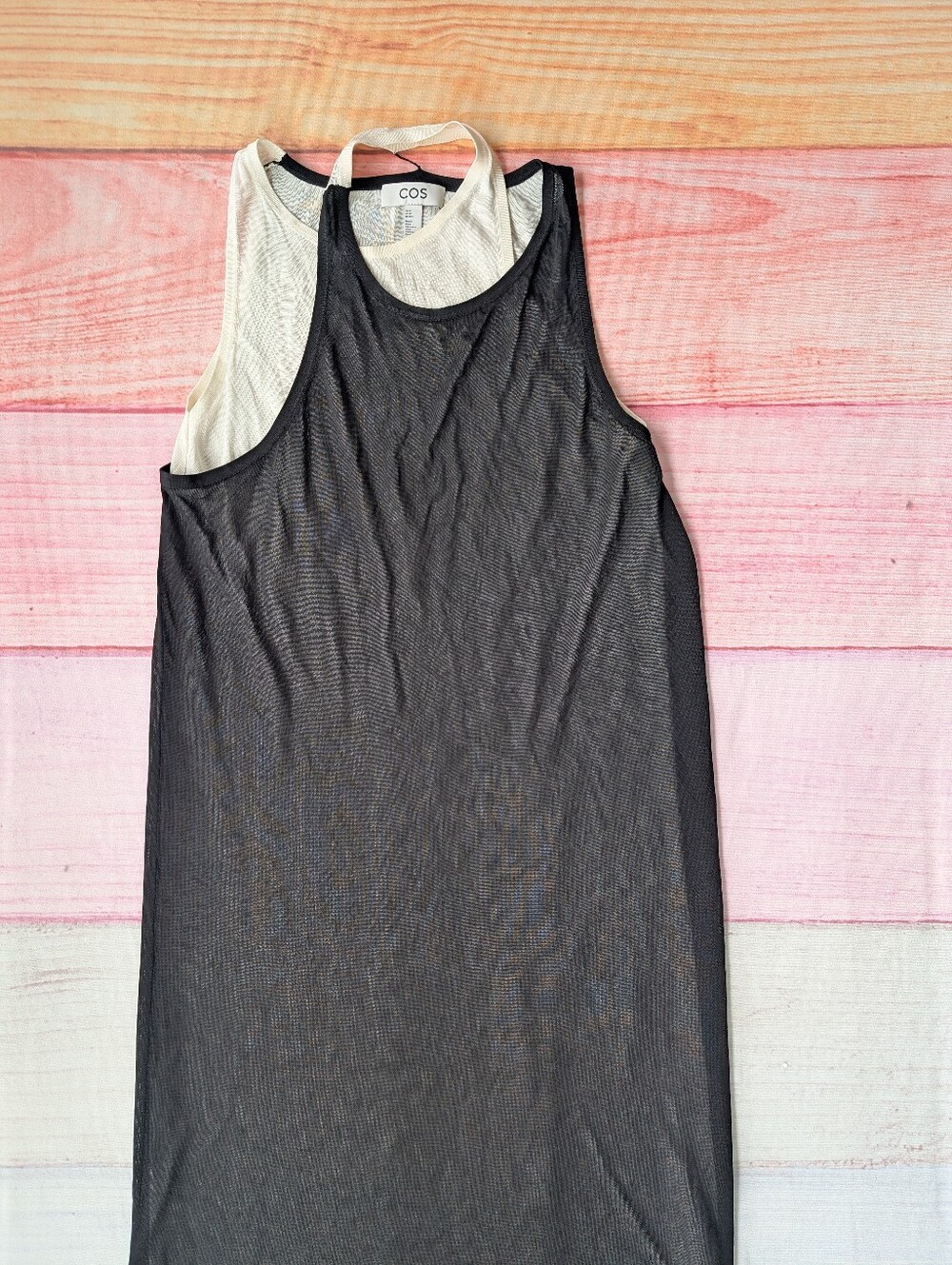 COS Black and White Layered Knitted Midi Dress XS - Picture 9 of 12